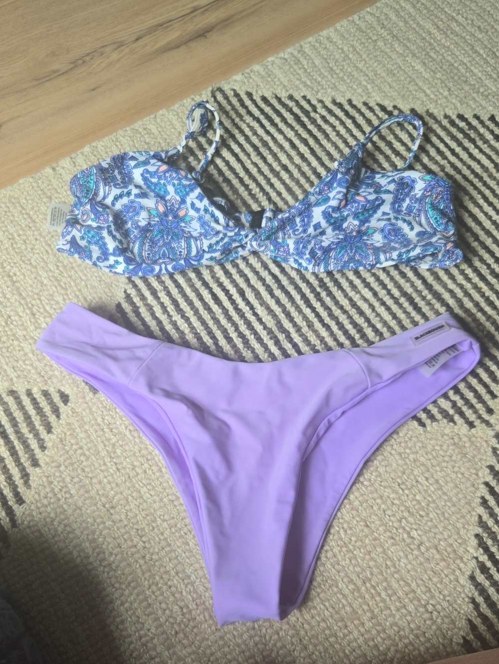 Blackbough Two-Piece Bikini Set - Lilac Bottom & Blue Paisley Top